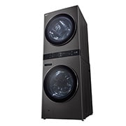 LG Single Unit Front Load 25/20kg LG WashTower™ with Centre Control™, Black Steel color, Left side Tilt View, WT2520BRK, thumbnail 10